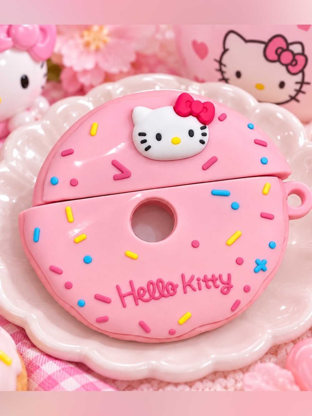 Sanrio Hello Kitty Donut AirPods Pro Pro 2 Case Pink Silicone NWOT